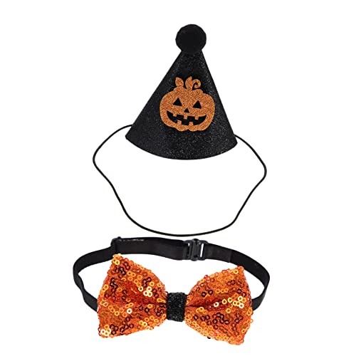 Sosoport 4sätze Dekoratives Hundehalsband Mit Verstellbarem Halloween-Hut Und Fliege Teiliges Für Haustiere Für Halloween-Partys Und Feierlichkeiten von Sosoport