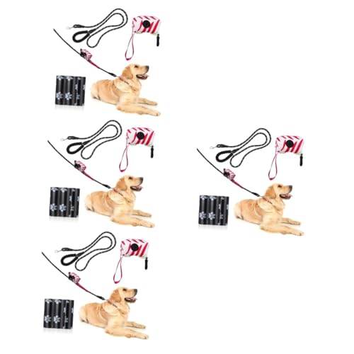 Sosoport 4 Sätze Haustier-Hunde-Kit gürtel Nylon Easy putz hundetraining hundekacktüten Hunde Training Hunde erziehung der Hund Kotbeutel Tasche Outdoor-Produkt Leine Stoff von Sosoport