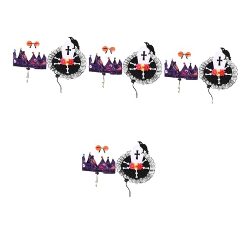 Sosoport 4 Sätze Haustier verkleiden Maskerade-Katzenkostüm Parodie-Katzenkopf- Halloween Costume Halloween kostüme Katzenparodie-Krawatte Halloween-Katze-Cosplay-Anzüge Abs von Sosoport