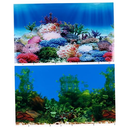 Sosoport 4 Stück Aquarium Aufkleber Korallen Aufkleber Aquarium Aquarium Papier Aquarium Ozean Aufkleber Korallen Dekor Dreidimensionales 3D Dickfilm Papier Hintergrundpapier von Sosoport