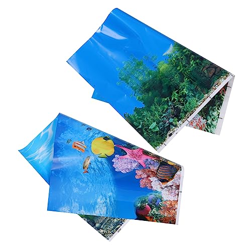 Sosoport 4 Stück Aquarium Hintergrundpapier 3D-Tapete Glasdekor Aquarium Poster Aquarium-Poster Container Terrarium Tapete für Fischbecken Aufkleber für Aquarien dreidimensional Zubehör von Sosoport