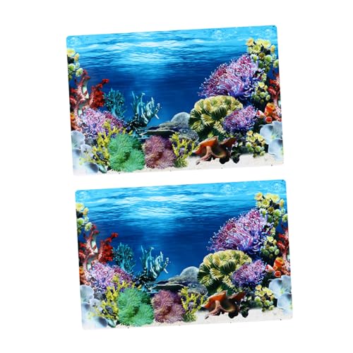 Sosoport 4 Stück Aufkleber für Aquarien Ozean-Dekor 3D-Bild wandverkleidung Wand polsterung Aquarium Aufkleber aus Aquarienpapier Aquarien-Korallen-Aufkleber doppelseitig Plastikfolie von Sosoport