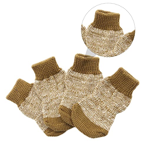 Sosoport 4stücke Pet Socks rutschfeste Hundesocken Aus Baumwolle Pfotenschutz Für Hunde Bequem Und Atmungsaktiv Kaffee Set von Sosoport