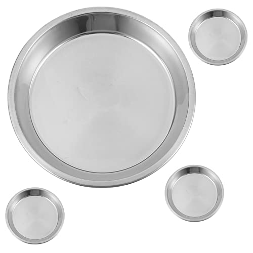 Sosoport Katzennapf-Set Aus Edelstahl 22 cm Durchmesser Flache Futternäpfe Leicht Zu Reinigen Für Kätzchen Hunde Haustierbedarf von Sosoport
