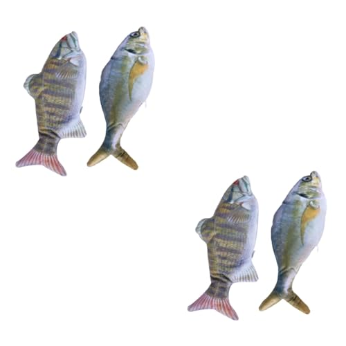 Sosoport 4 Stück Gefüllte Puppenplüschfischspielzeug Haustierfischspielzeug USB Ladefischspielzeug Lustige Katzenfischplüschpuppe Sosoport 4 Stück Gefüllte Puppenplüschfischspielzeug Haustierfischspielzeug USB Ladefischspielzeug Lustige Katzenfischplüschpuppe von Sosoport