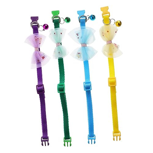 Sosoport 4 Stück Glockenhalsband Für Katze Ausreißer Glockenhalsbänder Für Katze Süßes Katzenhalsbänder Mit Anhänger Großes Katzenhalsband Katzenhalsband Polypropylen von Sosoport
