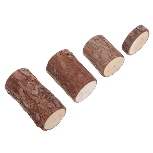 Sosoport Haustierfreundlicher Holzstapel Für Hamsterkäfig 4 Stück Mini-baumstumpf-Ornamente Aktivitätsplattform von Sosoport