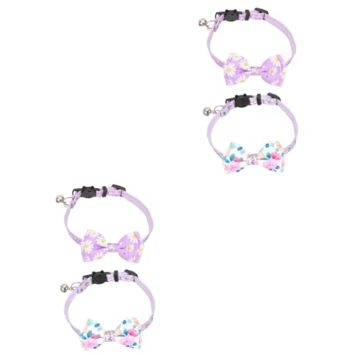 Sosoport 4 Stück Haustierhalsband Rollkragen Hundehalsbänder für Mädchen welpenhalsband Hunde dekoratives Hundehalsband Welpen-Kätzchen-Halsband Sanft Krawatte Polyester von Sosoport