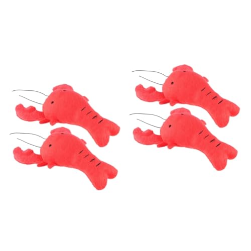 Sosoport 4 Stück Hund Plüschtier Hunde quietschendes Beißspielzeug Cartoon Hund Beißspielzeug Hunde Lobster Spielzeug Plüschspielzeug für Hunde Haustierspielzeug für Hunde Hundespielzeug von Sosoport