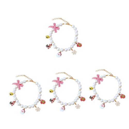 Sosoport 4 Stück Hundebedarf Halsband aus Katzenperlen Katzenhalsband abbrechen Welpe Tragbares Kätzchenhalsband pet Supplies hundezubehör Kätzchen-Kragen Tragbares Katzenhalsband von Sosoport