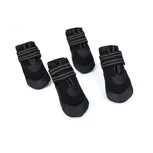 Sosoport 4 Stück Hundeschuhe für Hunde Teiliges wasserdichte und Warme Boots mit Rutschfester Sohle Reflektierend für Kleine Hunde für Herbst und Winter von Sosoport