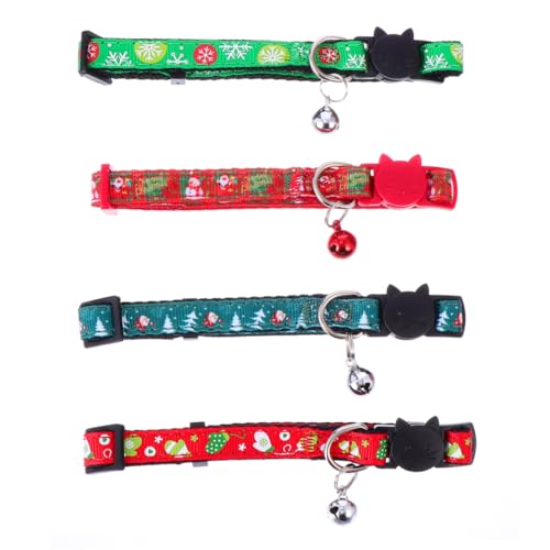 Sosoport 4stücke Weihnachts Haustier Halsband Einstellbares Hund Halsband Mit Glocken Für Haustier von Sosoport