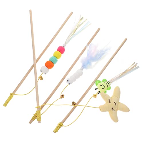 Sosoport 4stücke Interaktive Katzenangel Spielzeuge Lustige Teaser-Sticks Für Kätzchen Mit Und Bunten Designs Für Hauskatzen Und Katzenbesitzer Sosoport 4stücke Interaktive Katzenangel Spielzeuge Lustige Teaser-Sticks Für Kätzchen Mit Und Bunten Designs Für Hauskatzen Und Katzenbesitzer von Sosoport