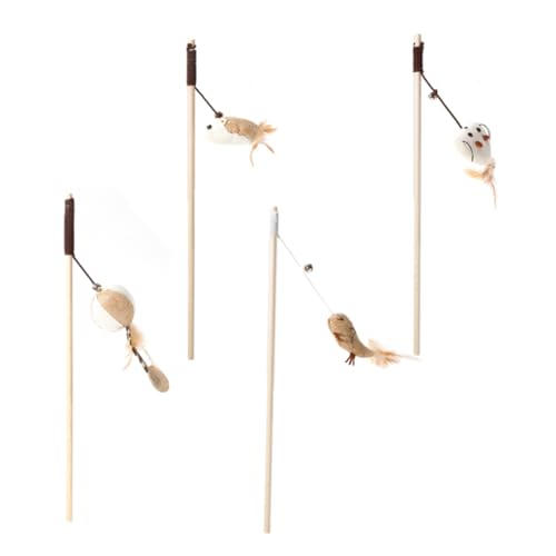 Sosoport 4stücke Katzenangel Spielzeug Mit Holzgriff Und Plüschanhänger Interaktive Katzenbeschäftigung Mit Glöckchen Für Aktives Spielen Zu Hause Gemischte Stile Sosoport 4stücke Katzenangel Spielzeug Mit Holzgriff Und Plüschanhänger Interaktive Katzenbeschäftigung Mit Glöckchen Für Aktives Spielen Zu Hause Gemischte Stile von Sosoport