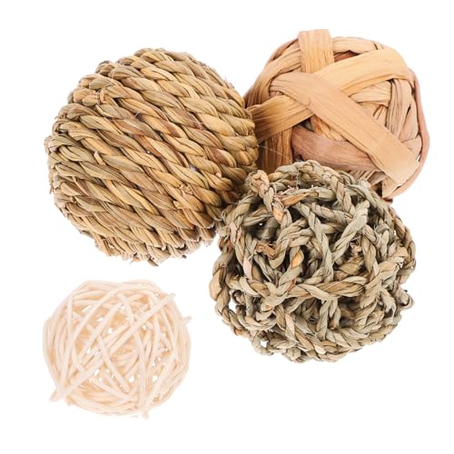 Sosoport 4stücke Kauspielzeug Für Haustiere Naturbelassene Heu Rattankugeln Für Kaninchen Zur Zahnpflege Und Beschäftigung Kauen Und Spielen Sosoport 4stücke Kauspielzeug Für Haustiere Naturbelassene Heu Rattankugeln Für Kaninchen Zur Zahnpflege Und Beschäftigung Kauen Und Spielen von Sosoport