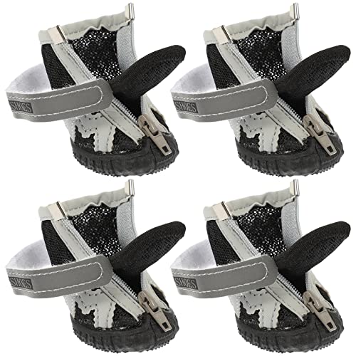 Sosoport 4 Stück Pet Net Schuhe Mesh-Schuhe Für Hunde Stiefel Rassen Wanderschuhe Für Welpen Beschützer Hund Füße Schutz Kleiner Hundeschuh Hundeschuhe Für Heißes Pflaster Gittergewebe von Sosoport