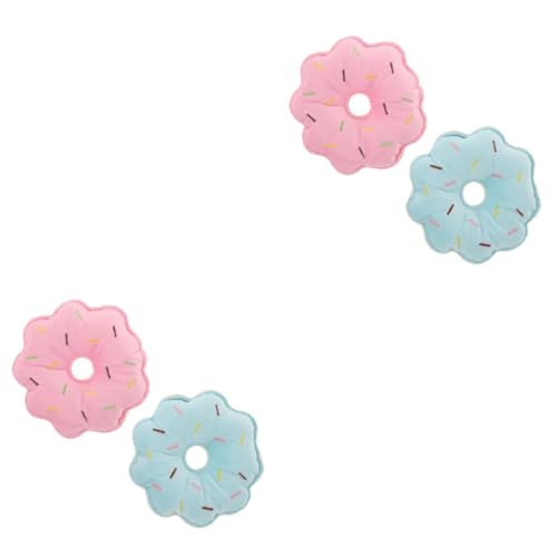 Sosoport 4stücke Plüsch Hundespielzeug Interaktives Quietschspielzeug Donut-Form Zum Kauen Und Spielen Für Hunde Katzen Und Kleine Haustiere Langlebig Und Farbenfroh von Sosoport