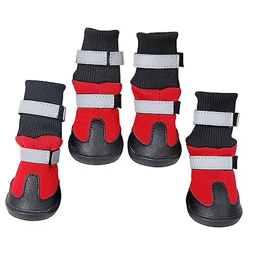 Sosoport 4stücke wasserdichte Hundeschuhe Für Große Und Mittelgroße Hunde rutschfeste Winterstiefel Für Haustiere Für Und Outdoor-aktivitäten von Sosoport