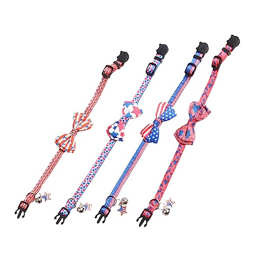 Sosoport Haustierhalsband Mit Amerikanischer Flagge 4 Stück Verstellbar Geflochtenes Halsband Festliches Hunde- Und Katzenhalsband Sosoport Haustierhalsband Mit Amerikanischer Flagge 4 Stück Verstellbar Geflochtenes Halsband Festliches Hunde- Und Katzenhalsband von Sosoport