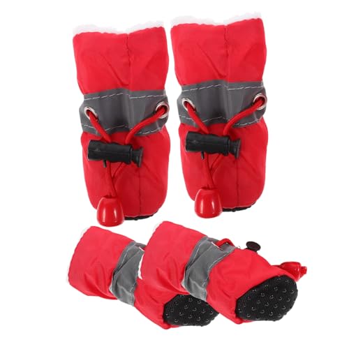Sosoport 4 Stück rutschfeste Schuhe für Haustiere Welpenstiefel Pfotenschutz für Hundestiefel Winterschuhe für Hunde hundeschuhe große Hunde Hundeschuhe für draußen Hundeschuhe für Regen von Sosoport