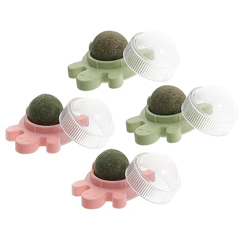 Sosoport 4 Stücke Bälle Katzenfutter Puzzles Für Indoor Katzen Zähne Bälle Katze Kätzchen Katze Kragen Interaktive Interaktive PVC von Sosoport