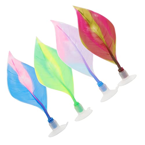 Sosoport 4Pcs Fisch Ruhe Hängematte aquariumpflanzen aquarienpflanzen Futterspender Zuchtblatt für Aquarien Fischversteck Ruhebett für Fische Kampffisch ruhendes Blattbett Kieselgel von Sosoport