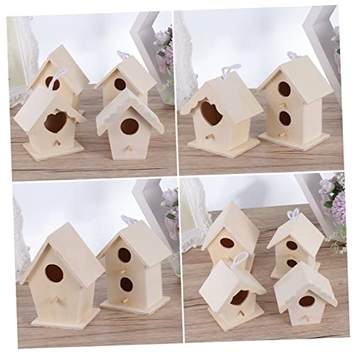 Sosoport 5stücke Holz Vogelnest Unfinished Vogelhaus Für Kleine Vögel Garten Dekoration DIY Heimvogel Behausung Schlafen Spielen von Sosoport
