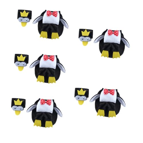 Sosoport 5 Sätze Verwandlungskostüm für Haustiere Katze-Pinguin-Hut Haustier Puppenkostüm Lustige Kleidung für Haustiere weihnachtsdeko Mäntel Hundebekleidung Katzenhut Anzug Polyester von Sosoport