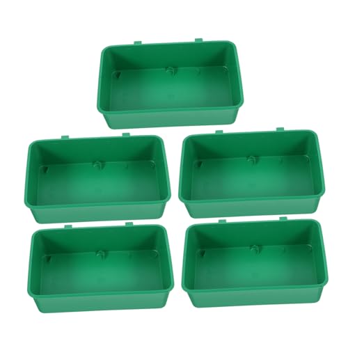 Sosoport 5 Stück Hängender Vogelfutterspender Teilig Spill Design für Papageien und Sittiche zu Installieren aus Langlebigem Material für Vogelkäfig Zubehör Grüne Aufhängung von Sosoport