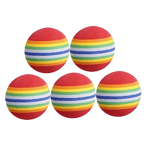 Sosoport 5 Stück Katzenspielzeug Ball Kätzchen Schaumball Spielzeug Katzenbälle Kätzchenball Regenbogenfarben Katzenschaum Ball Ball Für Katze Haustier Kratzball Katzenspielzeug von Sosoport