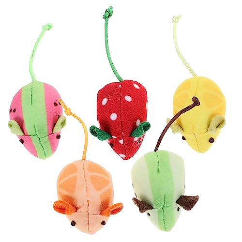 Sosoport 5stücke Plüsch-mäuse Für Katzen Interaktive Spielzeuge Mit Katzenminze Fördern Das Spielverhalten Aktivität Ihrer Katzen Mit Erdbeere Wassermelone Kiwi Und Zitrone Sosoport 5stücke Plüsch-mäuse Für Katzen Interaktive Spielzeuge Mit Katzenminze Fördern Das Spielverhalten Aktivität Ihrer Katzen Mit Erdbeere Wassermelone Kiwi Und Zitrone von Sosoport