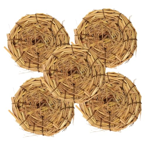 Sosoport 5 Stück Natürliche Vogel Nistnest Deko aus Gras Vielseitig als Gartendeko Osternest Fotorequisite Handgefertigt Rustikal für Wellensittiche und Geeignet Sosoport 5 Stück Natürliche Vogel Nistnest Deko aus Gras Vielseitig als Gartendeko Osternest Fotorequisite Handgefertigt Rustikal für Wellensittiche und Geeignet von Sosoport