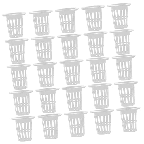 Sosoport 50 Stück blau Pflanzen Zimmerpflanze Pflanzenkorb Anlage schwarzer Korb groß Gartenarbeit pflanzenpflege pflanzenanzucht pflanzentopfe Mesh-Topfbecher Pflanzbecher Plastik Weiß von Sosoport