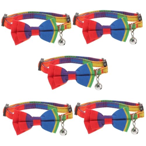 Sosoport 5 Stücke Stoff Hund Bowtie Kragen Haustier Kragen Einstellbare Größe Entzückende Haustier Zubehör von Sosoport