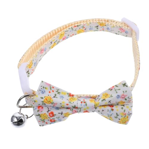 Sosoport 5St Glockenkragen mit Fliege seidenband bändchen Katzen Verstellbares Haustierhalsband Cartoon-Hundehalsband Kätzchen Krawatte Geschenk Zubehör schmücken Polyester-Nylon von Sosoport