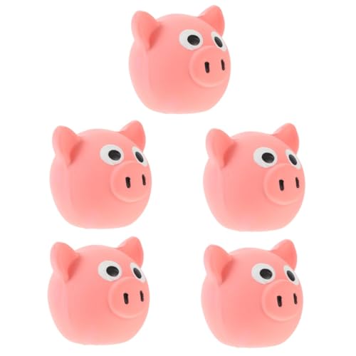 Sosoport 5stücke Squeaky Hundespielzeug Form Eines Schweinekopfes Interaktives Kauspielzeug Für Welpen Robustes Und Langlebiges Spielzeug Zur Zahnreinigung Für Drinnen Und Draußen von Sosoport
