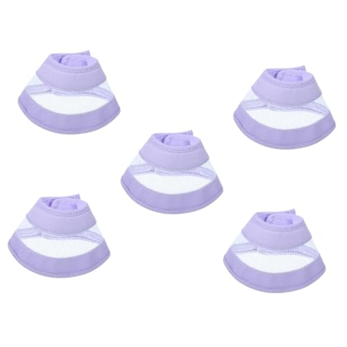 Sosoport 5St Verbundkegelkragen Katzennackenkissen Anti-Beiß für -Kätzchenhalsband Kitten katzenhalsband Anti-Beiß-Kragen Halskreis der Katze PVC Lavender von Sosoport