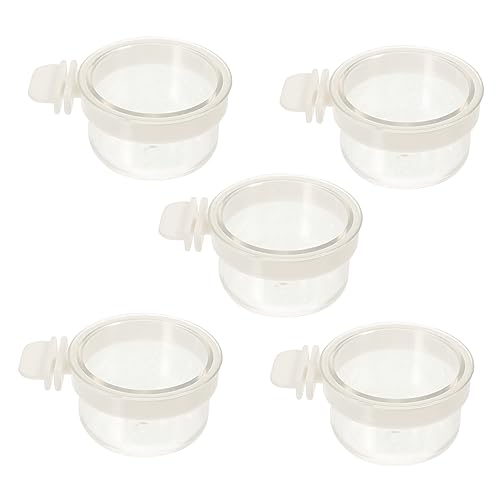 Sosoport 5pcs Acryl Papagei Fütterung Gericht Vögel Feeder Container Für Käfig Papagei Schüssel Papagei Zubehör von Sosoport