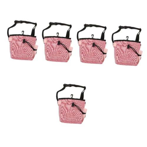 Sosoport 5st Gürteltasche Für Das Hundetraining Snackbeutel Snack-Taschen Lebensmittelbeutel Müllsäcke Einkaufstüten Müllbeutel Tragetasche Behandeln Tragbar Rosa Oxford-Stoff Hundetasche von Sosoport