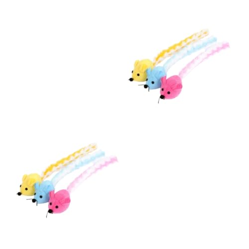 Sosoport 6 STK Farbe Maus katzenminze Plüschtier Spielzeug in Mausform Teaser-Spielzeug Katzen-Teaser zahnspielzeug für Katzen bunt Katzenspielzeug Langen Hauskatze von Sosoport