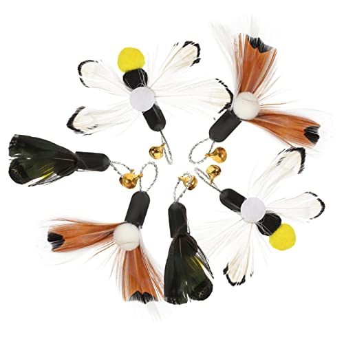 Sosoport 6stücke Teiliges Katzenangel Spielzeugset Mit Ersatzköpfen Interaktive Teaser-Sticks Mit Federn Und Insekten-Design Für Drinnen Für Katzen Und Kitten Fördert Spiel Und von Sosoport