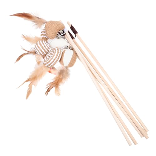 Sosoport Interaktives Katzenspielzeug Kätzchenspielzeug-Set 6-teilig Holzstab Sisal Zum Spielen Und Trainieren Sosoport Interaktives Katzenspielzeug Kätzchenspielzeug-Set 6-teilig Holzstab Sisal Zum Spielen Und Trainieren von Sosoport