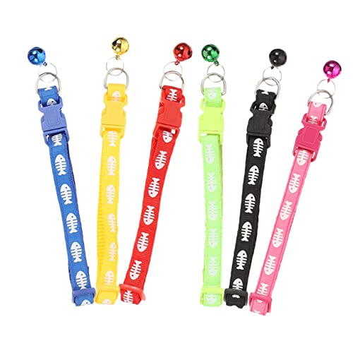 Sosoport 6-teiliges Haustierhalsband Mit Glöckchen Verstellbares Für Welpen Und Hunde Bezauberndes Musterdesign Für Den Täglichen Gebrauch von Sosoport