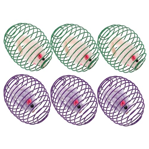 Sosoport 6St Käfig Maus Katzenspielzeug Spiralkatzenspielzeug Katzenspielzeug für den Innenbereich interaktives Spielzeug Katze kratzschutz Plüschtier Spielzeuge Federn für Katzenspielzeug von Sosoport