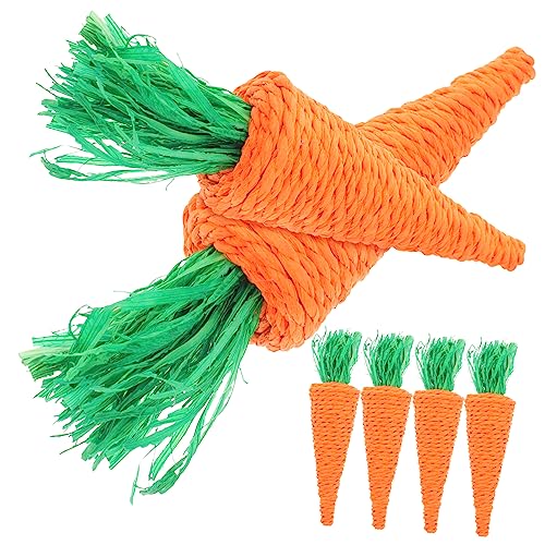 Sosoport 6St Karotte Hasen kaninchenspielzeuge kaninchenzubehör pet Supplies Rabbit Toys Hasenkauspielzeug Hundespielzeug -Requisite Hamster Beiß Papierseil Orange von Sosoport