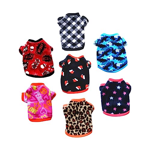 Sosoport 7stücke Teiliges Für Winter Kuschelige Hundekleidung Mit Warmem Sweatshirt Für Kleine Hunde Leopardenmuster Weihnachtsdesign Und Für Tägliche von Sosoport