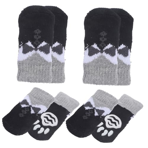 Sosoport 8stücke rutschfeste Hundesocken Aus Polyester Schützende Pfotensocken Für Katzen Und Hunde Warm Und Bequem Für Innenräume Farben Und Muster Zufällig von Sosoport