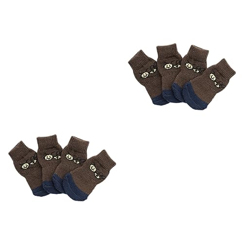 Sosoport 8 STK Baumwollsocken Für Haustiere Pfotenschutzsocken Für Hunde Rutschfester Pfotenschutz Haustiersocken Hundesocken Welpensocken Cartoon-socken Herbst Und Winter Stricksocken von Sosoport