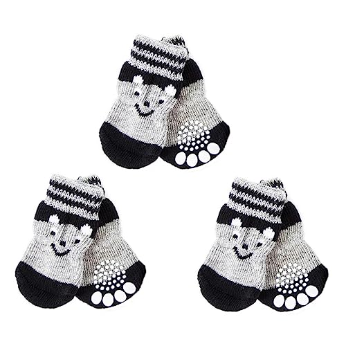 Sosoport 3er-Sets Hundestiefel Pfotenschutz Haustiersocken Für Hunde Nicht-hundesocken Haustierschuhe Pfoten Für Hartholzböden 3 Paar * 3 von Sosoport