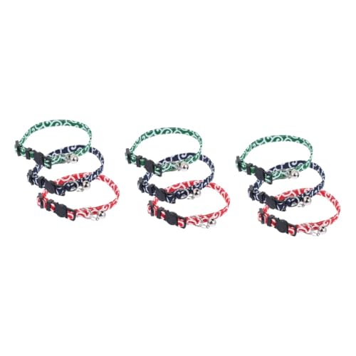 Sosoport 9 STK Haustierhalsband elegant tierische bescherung verstellbares Hundeglockenhalsband dekoratives Hundehalsband Katze Schleife Krawatte Glockenhalsband für Katzen glockenförmig von Sosoport